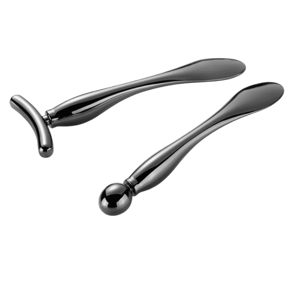 2PCS Grey Metal Eye Cream Applicator Wand Stick