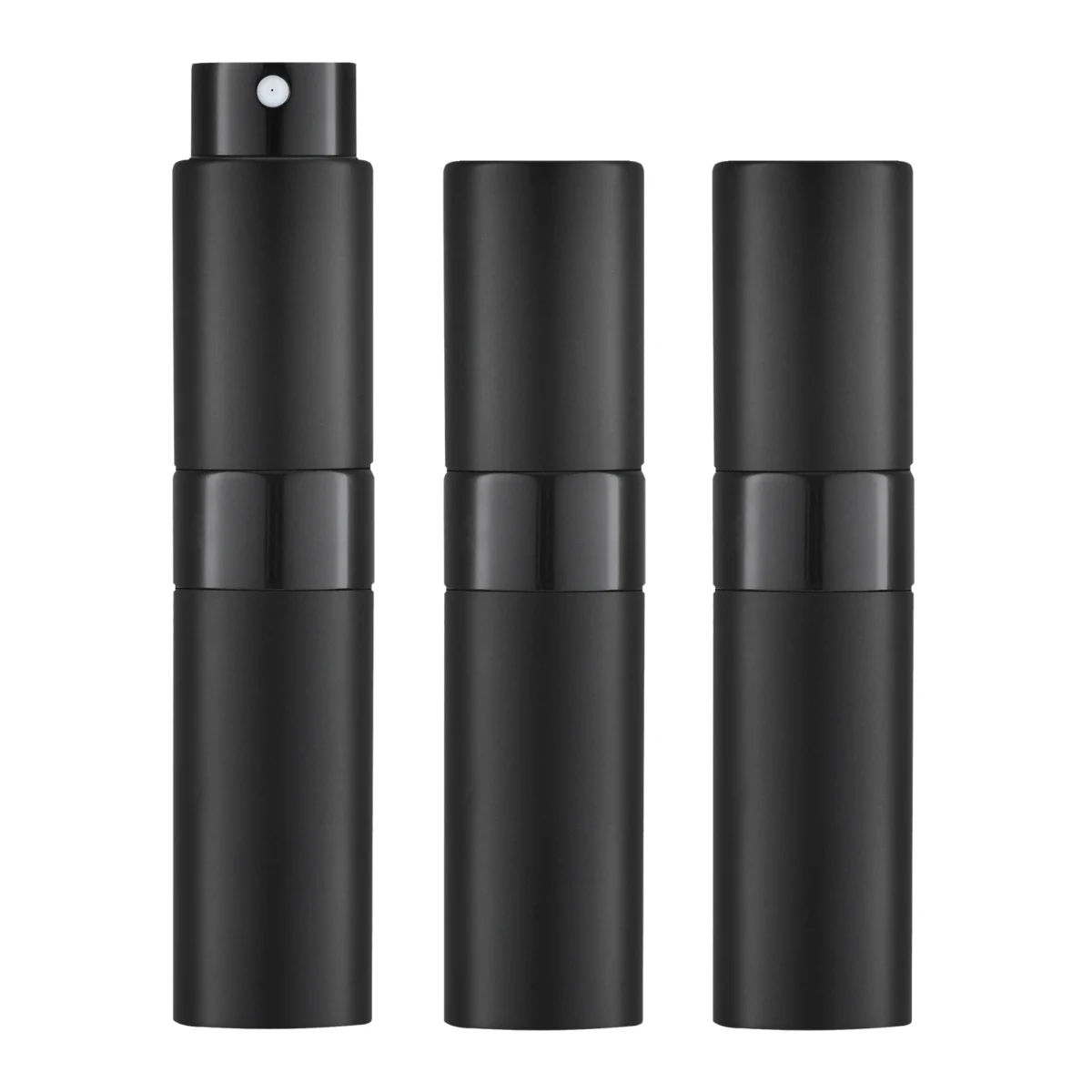 LISAPACK 8ML Portable Perfume Atomizer 3 Pack Set - Black_1