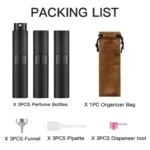 LISAPACK 8ML Portable Perfume Atomizer 3 Pack Set - Black_4