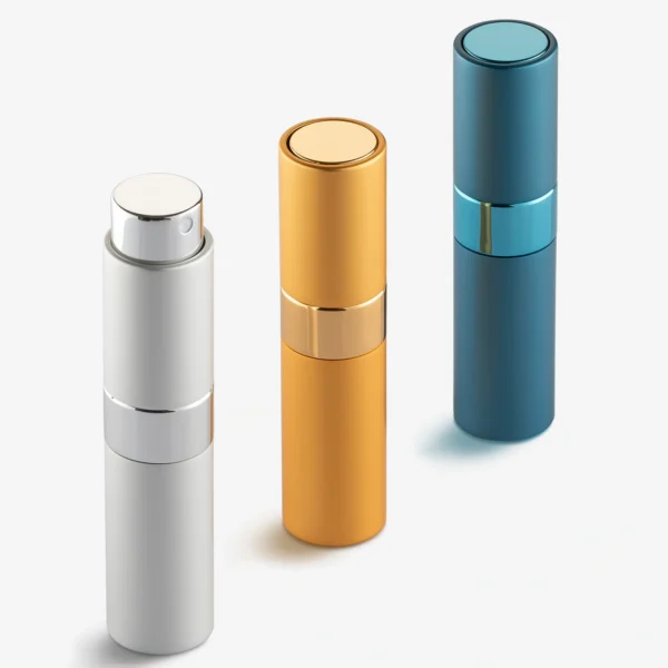 LISAPACK 8ML Portable Perfume Atomizer 3 Pack Set - Gold, Silver, Blue_1