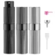 LISAPACK 8ML Portable Perfume Atomizer 3 Pack Set - Grey, Black, Silver