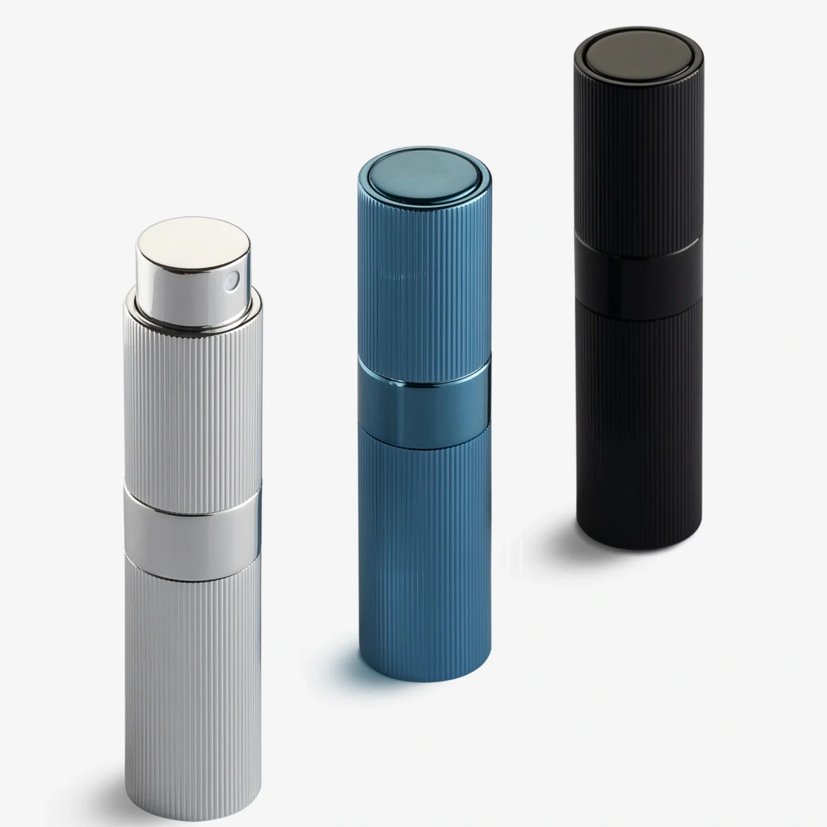LISAPACK 8ML Portable Perfume Atomizer 3 Pack Set - Silver, Gold, Blue