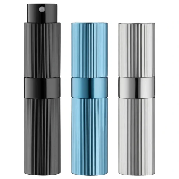 LISAPACK 8ML Portable Perfume Atomizer 3 Pack Set - Silver, Gold, Blue