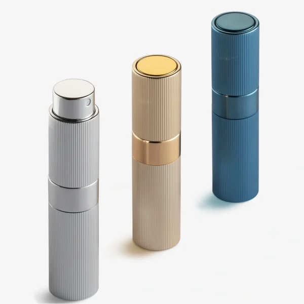 LISAPACK 8ML Portable Perfume Atomizer 3 Pack Set - Stripe Black, Silver, Blue_8