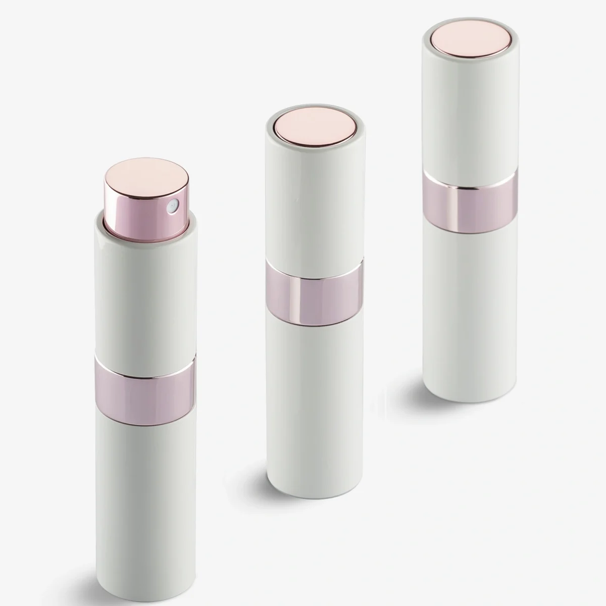 LISAPACK 8ML Portable Perfume Atomizer 3 Pack Set - White and rose gold_1