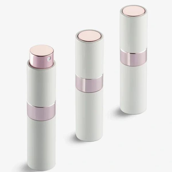 LISAPACK 8ML Portable Perfume Atomizer 3 Pack Set - White and rose gold_1