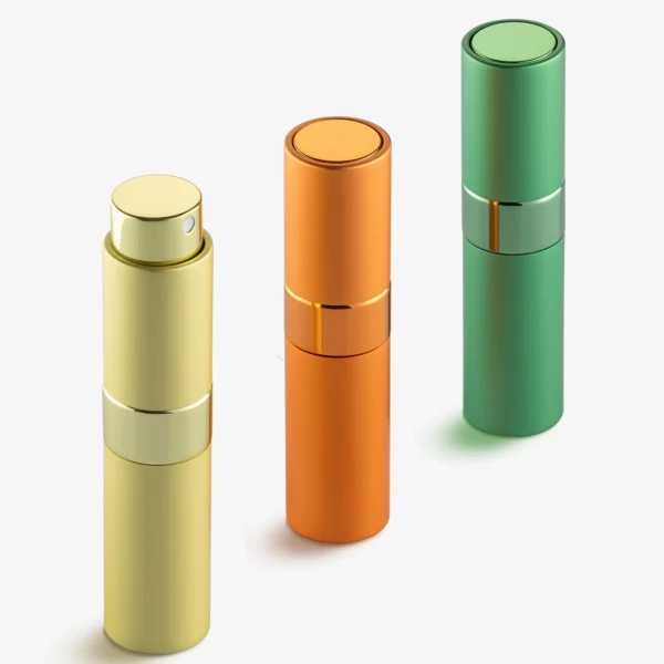 LISAPACK 8ML Portable Perfume Atomizer 3 Pack Set - Yellow, Green, Orange_1