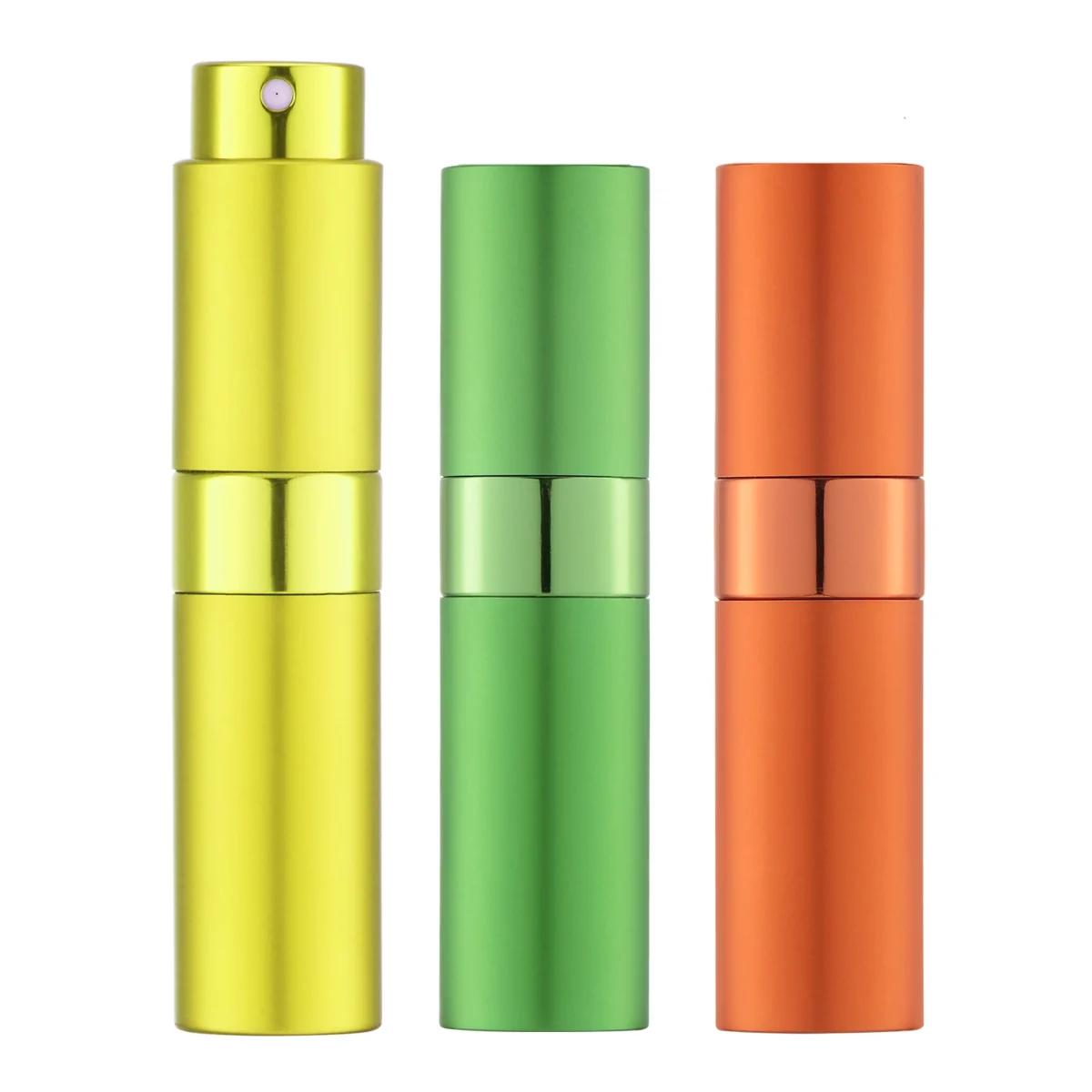 LISAPACK 8ML Portable Perfume Atomizer 3 Pack Set - Yellow, Green, Orange_1