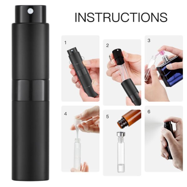 Black 8ML Twist Atomizer Perfume Spray Bottle for Travel_6