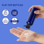 Blue 3.4Oz Travel Bottles with Flip Cap 5 Pcs_4