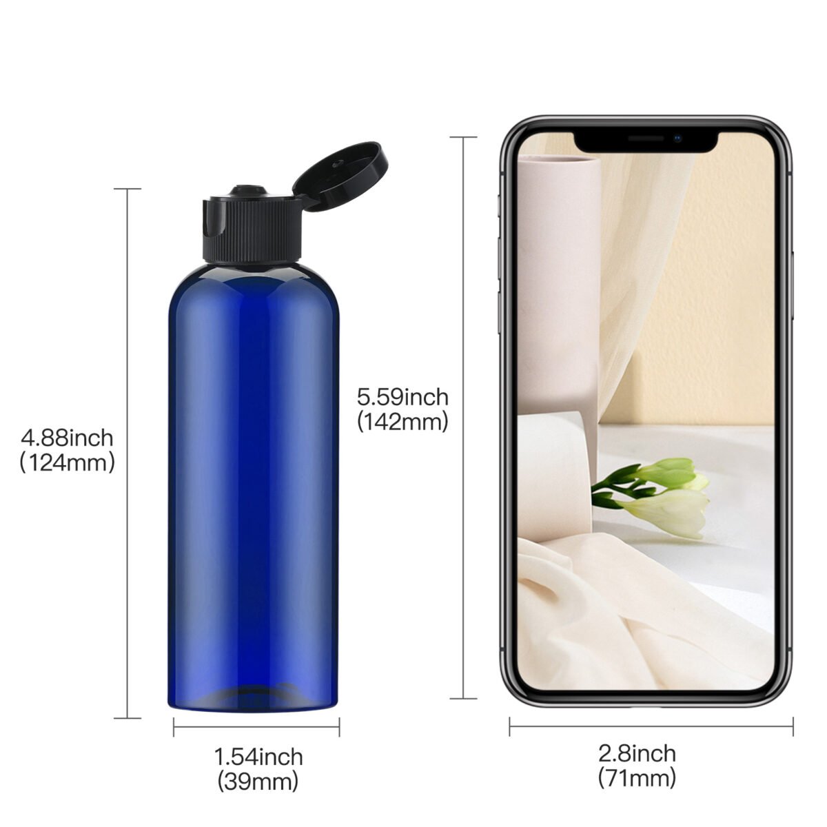 Blue 3.4Oz Travel Bottles with Flip Cap 5 Pcs_9