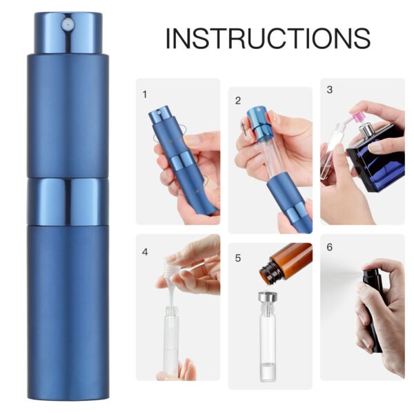 Blue 8ML Twist Atomizer Perfume Spray Bottle for Travel_5