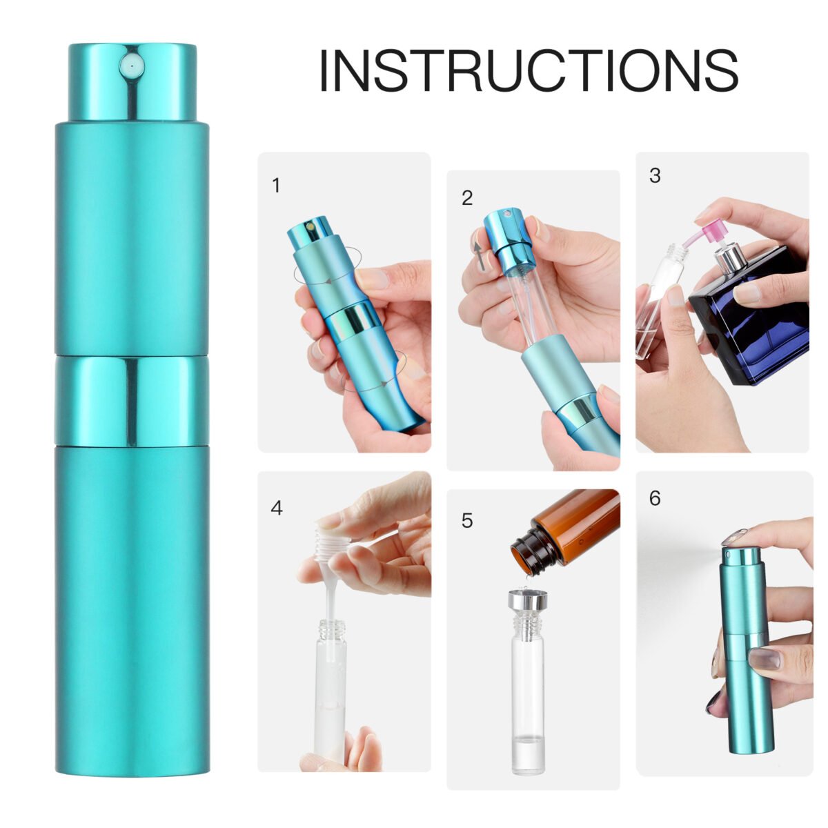 Cyan 8ML Twist Atomizer Perfume Spray Bottle for Travel_4