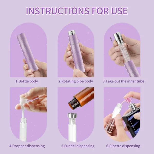 Diamond Pattern 8ML Atomizer Perfume Spray Bottle (Purple, Pink, Green) __how to use