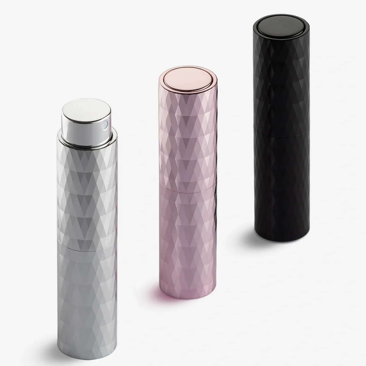 Diamond Pattern 8ML Atomizer_black_sliver_pink