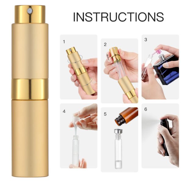 Gold 8ML Twist Atomizer Perfume Spray Bottle for Travel_1