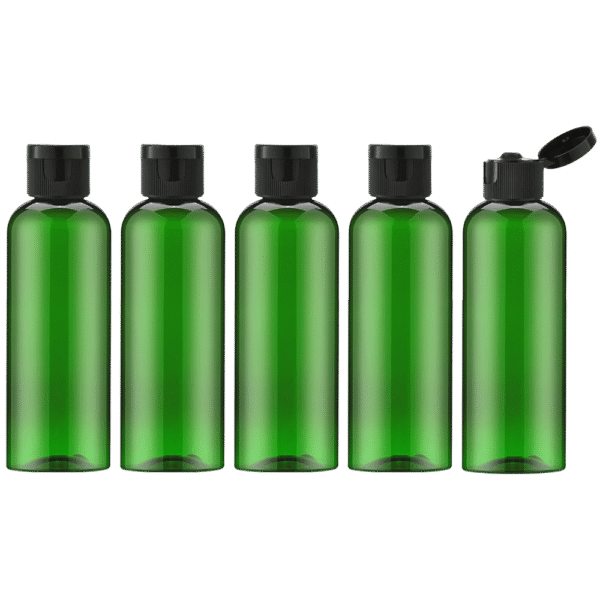 Green-3.4Oz-Travel-Bottles-with-Flip-Cap-5-Pcs