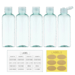 Light Blue 3.4Oz Travel Bottles with Flip Cap 5 Pcs_4