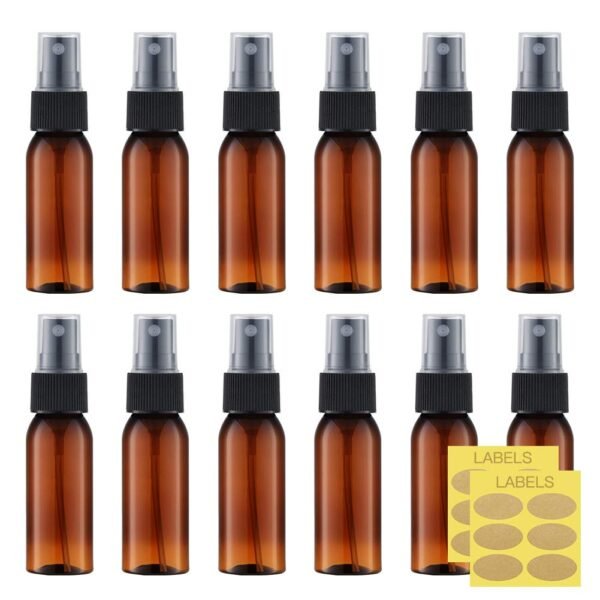 LisaPack 1oz Small Plastic Spray Bottle (12 Pack) Brown_1