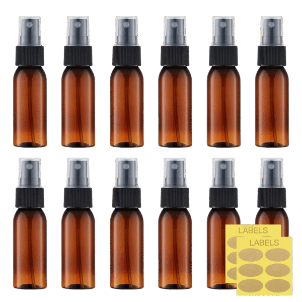 LisaPack-1oz-Small-Plastic-Spray-Bottle-12-Pack-Brown_1-1