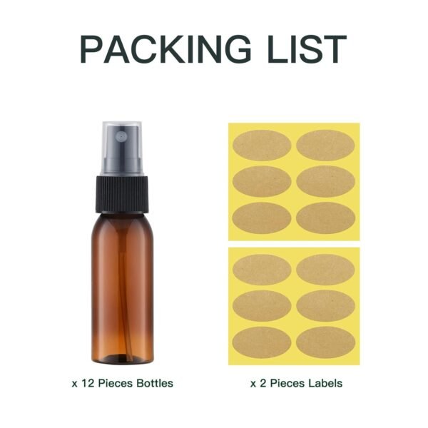 LisaPack 1oz Small Plastic Spray Bottle (12 Pack) Brown_1