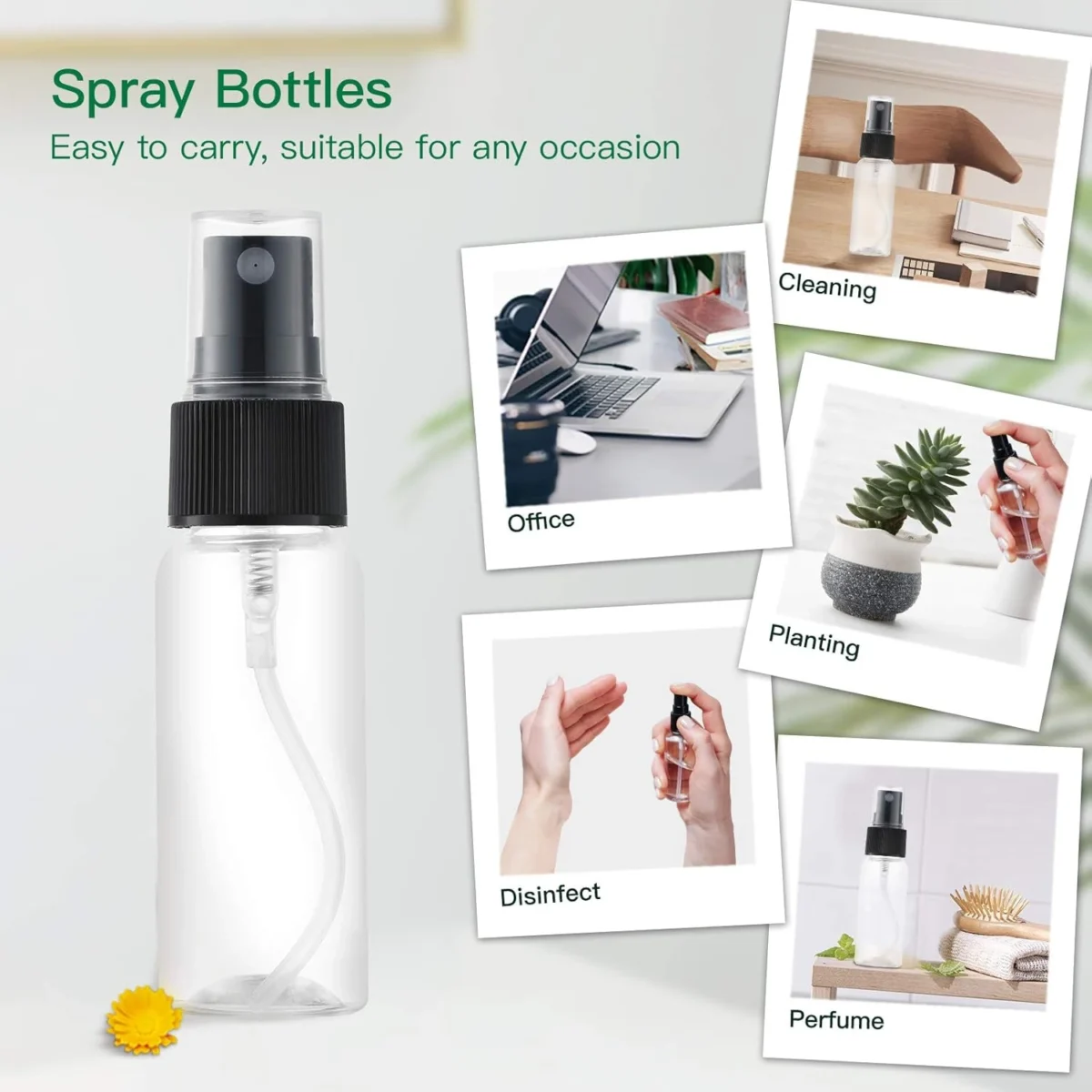 LisaPack 1oz Small Plastic Spray Bottle (12 Pack) Clear_2