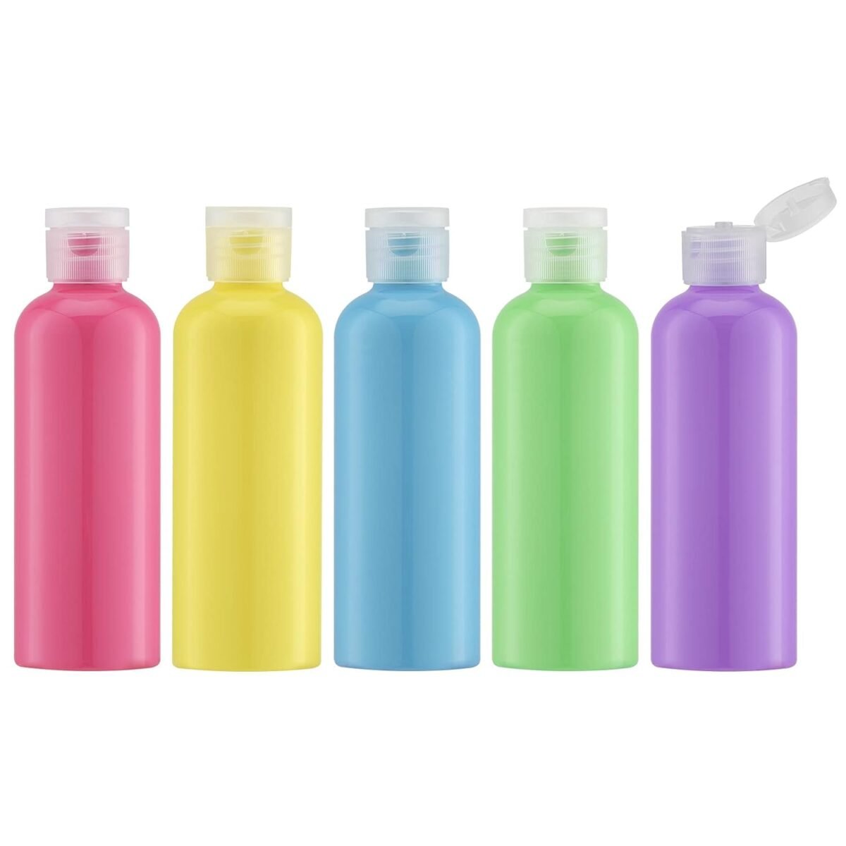 Multi-color 3.4Oz Travel Bottles with Flip Cap_5 Pcs_4