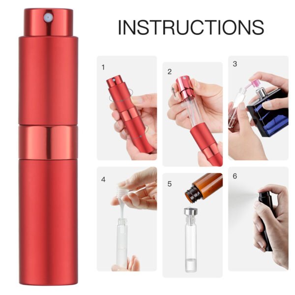 Red 8ML Twist Atomizer Perfume Spray Bottle for Travel_4