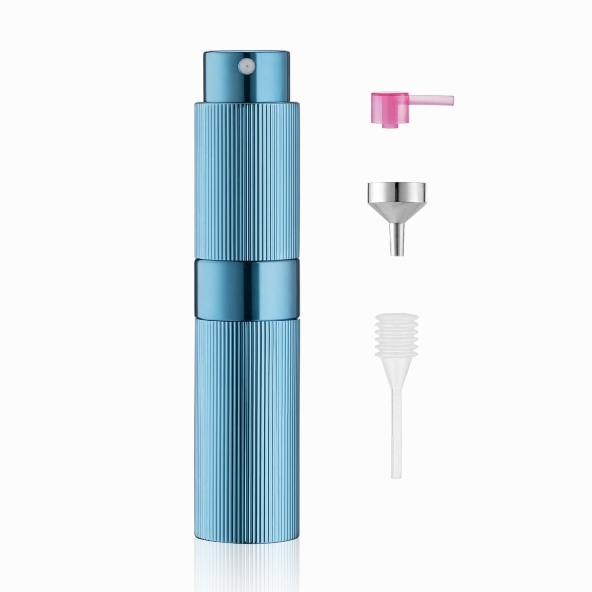 Ribbed Blue 8ML Twist Atomizer Perfume Spray Bottle for Travel_4