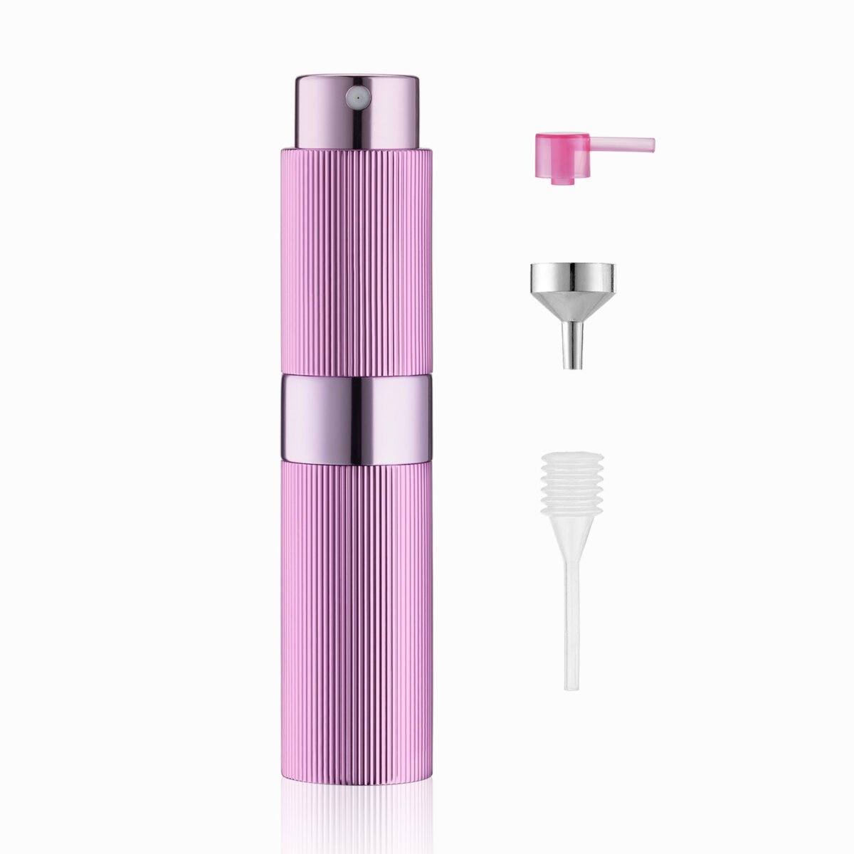 Ribbed Purple 8ML Twist Atomizer Perfume Spray Bottle for Travel_