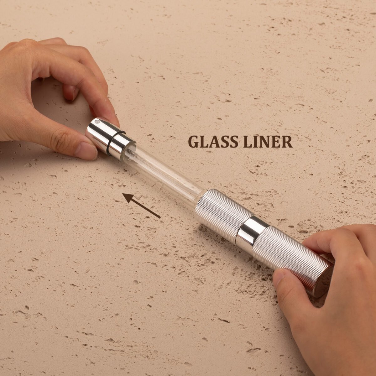 Ribbed Sliver 8ML Twist Atomizer Perfume Spray Bottle for Travel_5