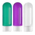 Silicon Travel Bottles 3oz for Shampoo, Toothpaste, Conditioner and Body Cream_3 Pack Green White Purple