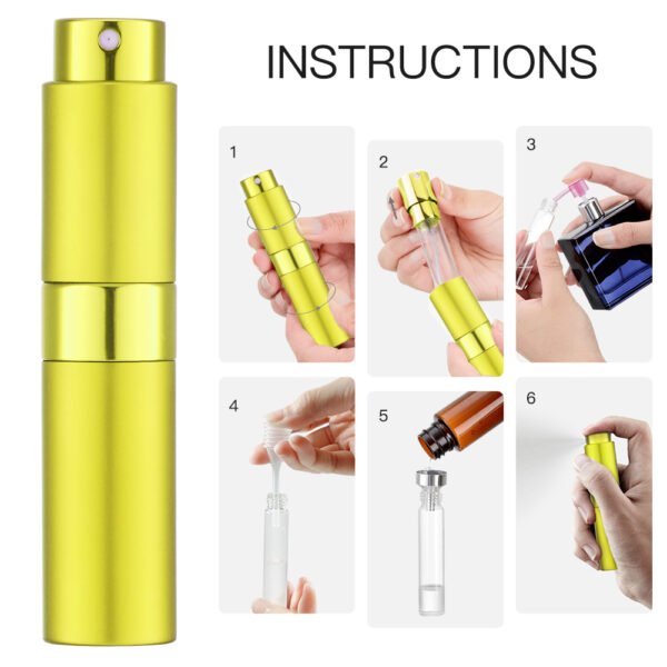 Yellow 8ML Twist Atomizer Perfume Spray Bottle for Travel_5